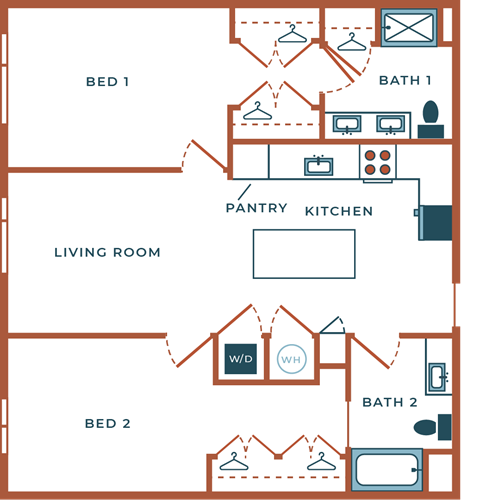 Legacy at Fitz Aurora CO B07B Two Bedroom 1134 SF